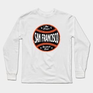 San Francisco Retro Big League Baseball - White Long Sleeve T-Shirt